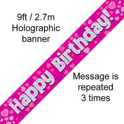 Banner Pink Happy Birthday 2.7m