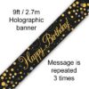 Banner Black & Gold Happy Birthday Sparkle Fizz 2.7m
