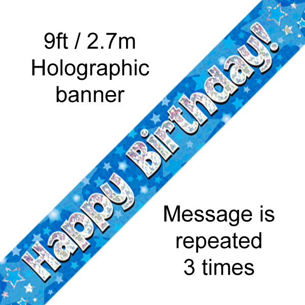 Banner Blue Happy Birthday 2.7m