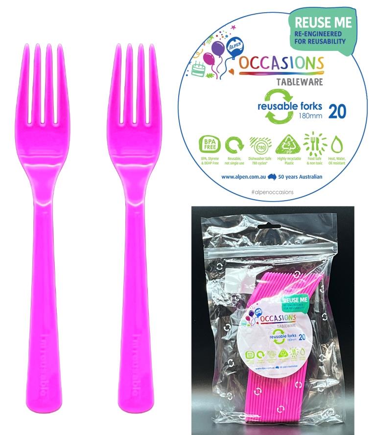Fork Magenta 20pk