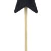 Candle Black Long Stick Star