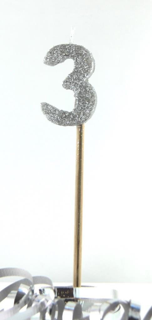 Candle Silver Long Stick #3