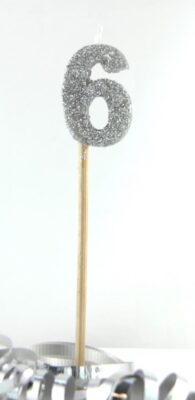 Candle Silver Long Stick #6
