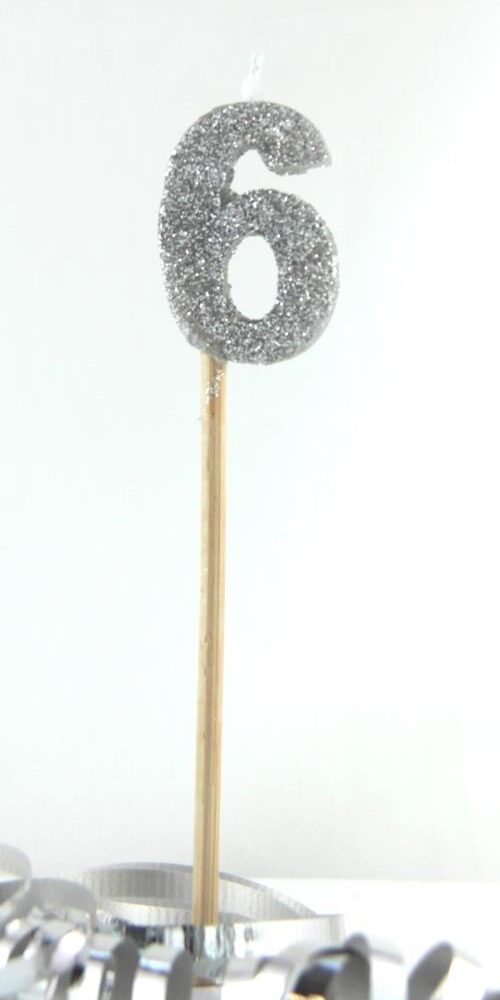 Candle Silver Long Stick #6