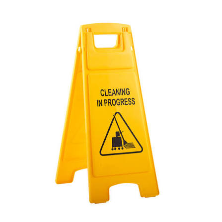 Cleaning in Progress- Caution